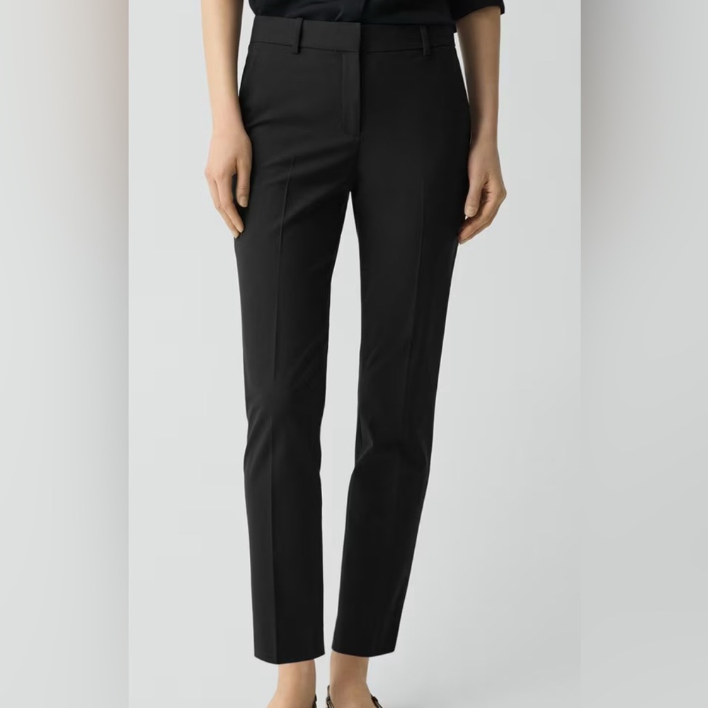 Theory Black Treeca 2-Classic Wool Ankle Length Women’s Trousers. Size 10.